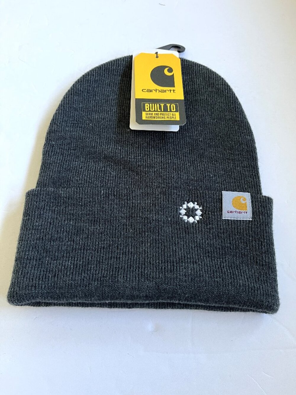 New Carhartt Knit Cuffed Dark Gray Beanie Cap AH4597-M